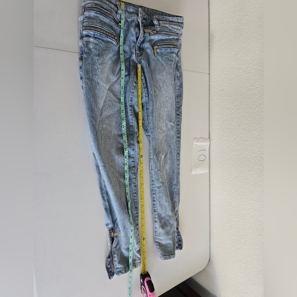 Michael Kors Jeans Women’s Sz 6 Blue Double Front Hem Zips Skinny 30x28 - Picture 9 of 15